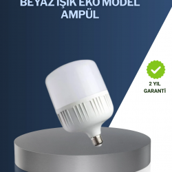 Mey İthalat® Uzun Ömürlü Şarjlı LED Ampul 30 Watt Güçlü Aydınlatma
