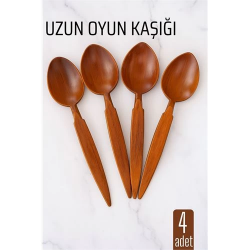 Mey İthalat® Uzun Oyun Kaşığı Halk Oyunu Kaşığı - Kına Kaşığı Uzun Saplı Zeybek Oyun Kaşığı 4 ADET