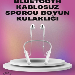 Mey İthalat® Uzun Pil Ömürlü Kablosuz Kulaklık – Boyun Askılı, 100 Saat Kullanım