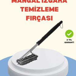 Mey İthalat® Uzun Saplı Izgara Temizleme Fırçası Çelik Telli
