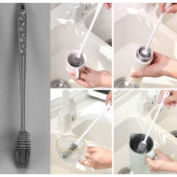 Mey İthalat® Uzun Saplı Silikon Biberon ve Kavanoz Yıkama Fırçası