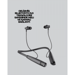 Mey İthalat® Uzun Süreli Kullanım Boyun Askılı Kablosuz Kulaklık – Hızlı Şarj, Ergonomik Tasarım