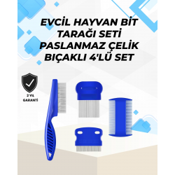 Mey İthalat® Uzun ve Kısa Tüylü Hayvanlara Özel Bit Tarağı ve Tüy Temizleme Seti