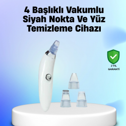 Mey İthalat® Vakum Teknolojili Siyah Nokta Temizleyici Cihaz – 4 Farklı Başlık ve Derinlemesine Gözenek Temizliği