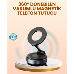 Mey İthalat® Vakumlu Manyetik Araç Telefon Tutucu Güçlü Tutuş