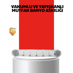 Mey İthalat® Vakumlu ve Yapışkanlı Mutfak Banyo Askılığı 5 Bölmeli Pratik Düzenleyici