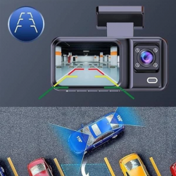 Mey İthalat® Ön ve Arka Kameralı 2 İnç 1080P Full HD DVR Araç İçi Ekran