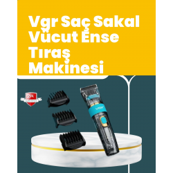Mey İthalat® VGR V-695 Saç ve Sakal Kesme Makinesi LED Ekranlı 5 Uzunluk Ayarı