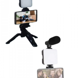 Mey İthalat® Video Making Kit Telefon Tutucu Vlog Video Mini Led Işıklı