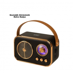 Mey İthalat® Vintage Bluetooth Radyo – TF Kart ve FM Destekli Taşınabilir Nostaljik Model