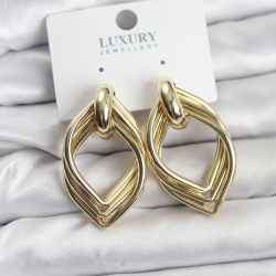 Mey İthalat® Vintage Gold Renk Pirinç Kadın Küpe