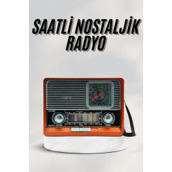 Mey İthalat® Vintage Nostaljik Radyo AUX USB SD Kart Girişli Şarjlı Bluetooth Bağlantılı
