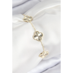 Mey İthalat® VIP Pirinç Yonca Model Gold Renk Kadın Bileklik