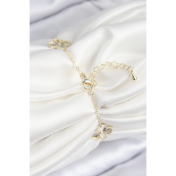 Mey İthalat® VIP Pirinç Yonca Model Gold Renk Kadın Bileklik