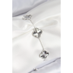 Mey İthalat® VIP Pirinç Yonca Model Gümüş Renk Kadın Bileklik