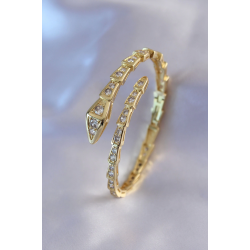 Mey İthalat® VIP Seri Yılan Model Gold Renk Kadın Kelepçe Bileklik