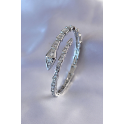 Mey İthalat® VIP Seri Yılan Model Gümüş Renk Kadın Kelepçe Bileklik