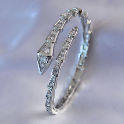 Mey İthalat® VIP Seri Yılan Model Gümüş Renk Kadın Kelepçe Bileklik