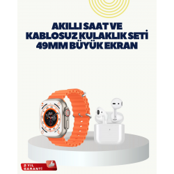 Mey İthalat® Watch 9 Max Akıllı Saat Kulaklık Seti Sağlık Takipli 45 mm Geniş Ekran