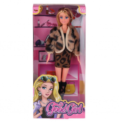 Mey İthalat® WG-115519-20 Kürk Ceketli Elbiseli Bebek 29 cm  -Vardem Oyuncak