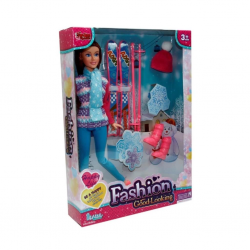 Mey İthalat® WG-66730-66731 Aksesuarlı Kayakçı Bebek 29 cm -Vardem Oyuncak