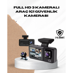 Mey İthalat® Wi-Fi Bağlantılı Full HD Araç Kamera Seti 3 Kameralı Park Koruma ve Döngü Kayıt