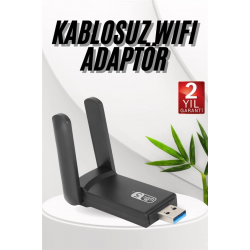 Mey İthalat® Wifi Adaptörü Bt5.0 Wifi 2'si Bir Arada Çift Bantlı Çift Anten