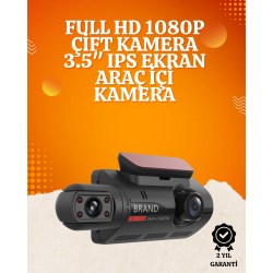 Mey İthalat® WiFi Destekli Araç Kamerası – 3 inç Ekran, 1080P Ön ve 720P İç Kamera