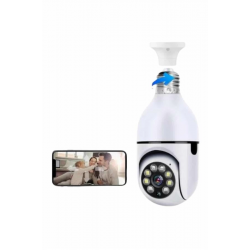 Mey İthalat® Wifi Güvenlik Kamerası Çift kameralı Ampule Takılabilir Sensörlü