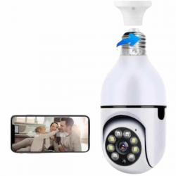 Mey İthalat® Wifi Güvenlik Kamerası Çift kameralı Ampule Takılabilir Sensörlü