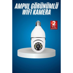 Mey İthalat® Wifi Güvenlik Kamerası Çift kameralı Ampule Takılabilir Sensörlü