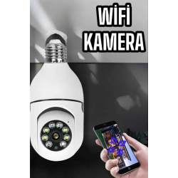 Mey İthalat® Wifi Kamera Duylu Ampul Görünümlü 360 Derece Dönebilen Ev Kamerası
