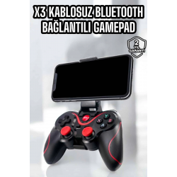 Mey İthalat® X3 Gamepad Oyun Kolu Bluetooth Bağlantılı Gamestick Android Uyumlu