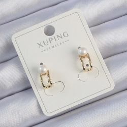 Mey İthalat® Xuping Gold Renk İnci Taşlı Halka Küpe