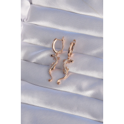 Mey İthalat® XUPİNG Rose Renk Zirkon Taşlı Kertenkele Model Halka Küpe