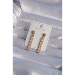 Mey İthalat® XUPİNG Rose Renk Zirkon Taşlı Su Yolu Küpe