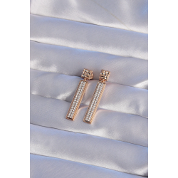 Mey İthalat® XUPİNG Rose Renk Zirkon Taşlı Su Yolu Küpe