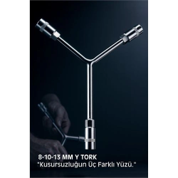 Mey İthalat® Y-Tipi 3'lü Lokma Anahtar - Yüksek Mukavemetli Krom Vanadyum Çelik - Bisiklet ve Motor Bakım Kiti