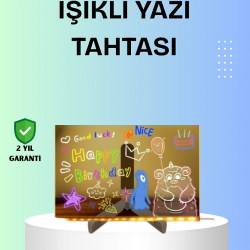 Mey İthalat® Yaratıcı Çizim ve Mesajlar İçin LED Işıklı Renkli Tahta