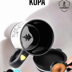 Mey İthalat® Yazılı Kupa Kendi Kendini Karıştıran Mikser Kupa Termos Bardak