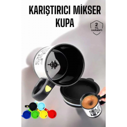 Mey İthalat® Yazılı Kupa Kendi Kendini Karıştıran Mikser Kupa Termos Bardak