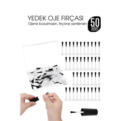 Mey İthalat® Yedek Oje Fırçası 50'li Aplikatörlü Set  - Tırnak Cila Fırçası