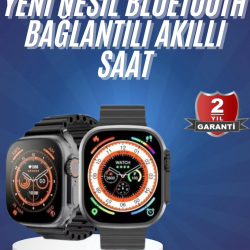 Mey İthalat® Yeni Model Akıllı Saat Ultra Smart Watch Gümüş Kasa 45mm Titreşim