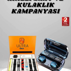 Mey İthalat® Yeni Model Akıllı Saat ve Kulaklık Kampanyası Nabızz Ölçer Bluetooth Bağlantılı Uzun Pil Ömrü