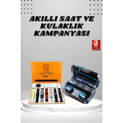 Mey İthalat® Yeni Model Akıllı Saat ve Kulaklık Kampanyası Nabızz Ölçer Bluetooth Bağlantılı Uzun Pil Ömrü