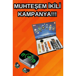 Mey İthalat® Yeni Model Akıllı Saat ve Ucuz Kaliteli Bluetooth Kulaklık Amoled Ekran Aynalı