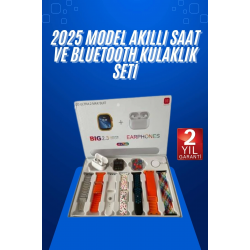 Mey İthalat® Yeni Nesil 7 Kordonlu Arama Bildirim Özellikli Kulaklık Hediyeli Akıllı Saat