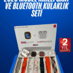 Mey İthalat® Yeni Nesil 7 Kordonlu Arama Bildirim Özellikli Kulaklık Hediyeli Akıllı Saat