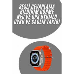 Mey İthalat® yeni nesil Akıllı Saat Android ve İOS Uyumlu 49 MM NFC Özelliği GPS Takibi