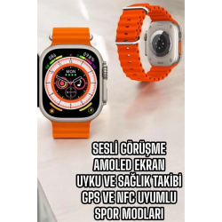 Mey İthalat® Yeni Nesil Akıllı Saat Nabız Ölçer Sağlık Ölçer ve Kalori Ölçer Uyku Takibi NFC Özelliği